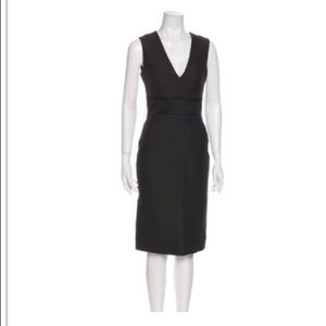 Alexander McQueen Knee-Length V-Neck Black Pencil Dress